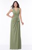 Classic Halter Sleeveless Zip up Chiffon Floor Length Plus Size Bridesmaid Dresses