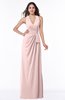 Classic Halter Sleeveless Zip up Chiffon Floor Length Plus Size Bridesmaid Dresses