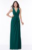 Classic Halter Sleeveless Zip up Chiffon Floor Length Plus Size Bridesmaid Dresses