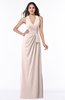 Classic Halter Sleeveless Zip up Chiffon Floor Length Plus Size Bridesmaid Dresses