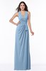 Classic Halter Sleeveless Zip up Chiffon Floor Length Plus Size Bridesmaid Dresses