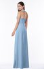 Classic Halter Sleeveless Zip up Chiffon Floor Length Plus Size Bridesmaid Dresses