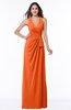 Classic Halter Sleeveless Zip up Chiffon Floor Length Plus Size Bridesmaid Dresses