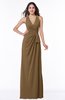 Classic Halter Sleeveless Zip up Chiffon Floor Length Plus Size Bridesmaid Dresses