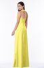 Classic Halter Sleeveless Zip up Chiffon Floor Length Plus Size Bridesmaid Dresses