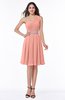 Modern Sleeveless Half Backless Chiffon Knee Length Pleated Plus Size Bridesmaid Dresses