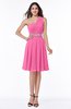 Modern Sleeveless Half Backless Chiffon Knee Length Pleated Plus Size Bridesmaid Dresses
