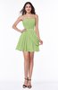 Elegant A-line Sleeveless Zipper Short Ribbon Plus Size Bridesmaid Dresses