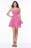 Elegant A-line Sleeveless Zipper Short Ribbon Plus Size Bridesmaid Dresses