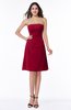 Gorgeous A-line Strapless Zipper Knee Length Plus Size Bridesmaid Dresses