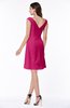Glamorous Bateau Half Backless Chiffon Knee Length Ruching Plus Size Bridesmaid Dresses