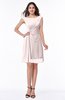 Glamorous Bateau Half Backless Chiffon Knee Length Ruching Plus Size Bridesmaid Dresses