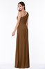 Sexy A-line Asymmetric Neckline Half Backless Chiffon Floor Length Plus Size Bridesmaid Dresses