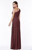 Sexy A-line Asymmetric Neckline Half Backless Chiffon Floor Length Plus Size Bridesmaid Dresses