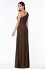 Sexy A-line Asymmetric Neckline Half Backless Chiffon Floor Length Plus Size Bridesmaid Dresses