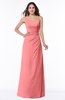 Sexy A-line Asymmetric Neckline Half Backless Chiffon Floor Length Plus Size Bridesmaid Dresses