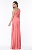 Sexy A-line Asymmetric Neckline Half Backless Chiffon Floor Length Plus Size Bridesmaid Dresses
