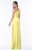 Sexy A-line Asymmetric Neckline Half Backless Chiffon Floor Length Plus Size Bridesmaid Dresses