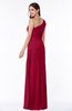 Sexy A-line Asymmetric Neckline Half Backless Chiffon Floor Length Plus Size Bridesmaid Dresses