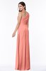 Sexy A-line Asymmetric Neckline Half Backless Chiffon Floor Length Plus Size Bridesmaid Dresses
