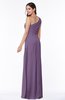 Sexy A-line Asymmetric Neckline Half Backless Chiffon Floor Length Plus Size Bridesmaid Dresses