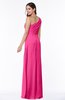 Sexy A-line Asymmetric Neckline Half Backless Chiffon Floor Length Plus Size Bridesmaid Dresses
