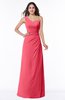Sexy A-line Asymmetric Neckline Half Backless Chiffon Floor Length Plus Size Bridesmaid Dresses