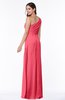 Sexy A-line Asymmetric Neckline Half Backless Chiffon Floor Length Plus Size Bridesmaid Dresses