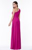 Sexy A-line Asymmetric Neckline Half Backless Chiffon Floor Length Plus Size Bridesmaid Dresses