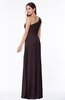 Sexy A-line Asymmetric Neckline Half Backless Chiffon Floor Length Plus Size Bridesmaid Dresses