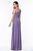 Sexy A-line Asymmetric Neckline Half Backless Chiffon Floor Length Plus Size Bridesmaid Dresses