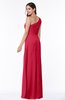 Sexy A-line Asymmetric Neckline Half Backless Chiffon Floor Length Plus Size Bridesmaid Dresses