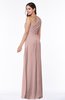 Sexy A-line Asymmetric Neckline Half Backless Chiffon Floor Length Plus Size Bridesmaid Dresses
