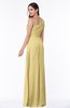 Sexy A-line Asymmetric Neckline Half Backless Chiffon Floor Length Plus Size Bridesmaid Dresses