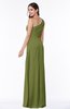 Sexy A-line Asymmetric Neckline Half Backless Chiffon Floor Length Plus Size Bridesmaid Dresses