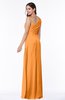 Sexy A-line Asymmetric Neckline Half Backless Chiffon Floor Length Plus Size Bridesmaid Dresses