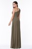 Sexy A-line Asymmetric Neckline Half Backless Chiffon Floor Length Plus Size Bridesmaid Dresses