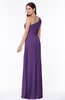 Sexy A-line Asymmetric Neckline Half Backless Chiffon Floor Length Plus Size Bridesmaid Dresses