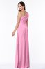 Sexy A-line Asymmetric Neckline Half Backless Chiffon Floor Length Plus Size Bridesmaid Dresses