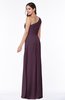 Sexy A-line Asymmetric Neckline Half Backless Chiffon Floor Length Plus Size Bridesmaid Dresses
