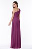 Sexy A-line Asymmetric Neckline Half Backless Chiffon Floor Length Plus Size Bridesmaid Dresses
