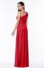 Sexy A-line Asymmetric Neckline Half Backless Chiffon Floor Length Plus Size Bridesmaid Dresses