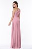 Sexy A-line Asymmetric Neckline Half Backless Chiffon Floor Length Plus Size Bridesmaid Dresses