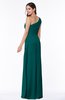 Sexy A-line Asymmetric Neckline Half Backless Chiffon Floor Length Plus Size Bridesmaid Dresses