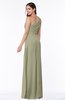 Sexy A-line Asymmetric Neckline Half Backless Chiffon Floor Length Plus Size Bridesmaid Dresses