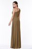Sexy A-line Asymmetric Neckline Half Backless Chiffon Floor Length Plus Size Bridesmaid Dresses