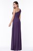 Sexy A-line Asymmetric Neckline Half Backless Chiffon Floor Length Plus Size Bridesmaid Dresses