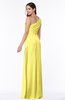 Sexy A-line Asymmetric Neckline Half Backless Chiffon Floor Length Plus Size Bridesmaid Dresses