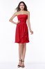 Glamorous A-line Strapless Sleeveless Ruffles Plus Size Bridesmaid Dresses