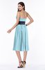 Romantic A-line Strapless Sleeveless Tea Length Plus Size Bridesmaid Dresses